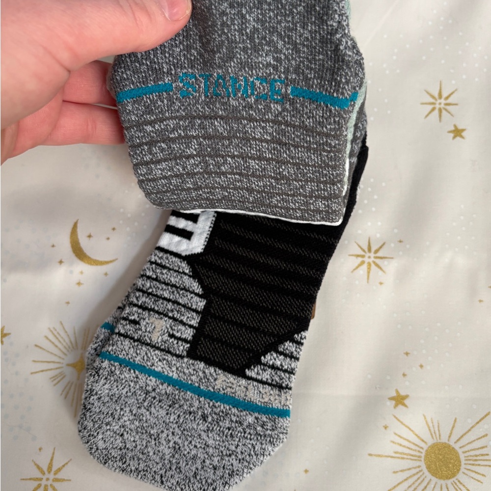 Stance 3-Pack Men's Performance Socks - Gray and Black and Green - Picture 3 of 4